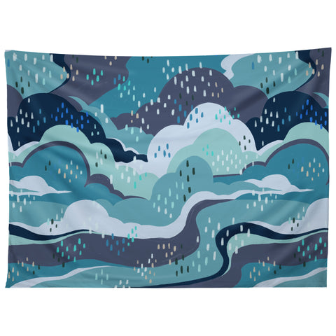 Avenie Land and Sky Ocean Surf Tapestry