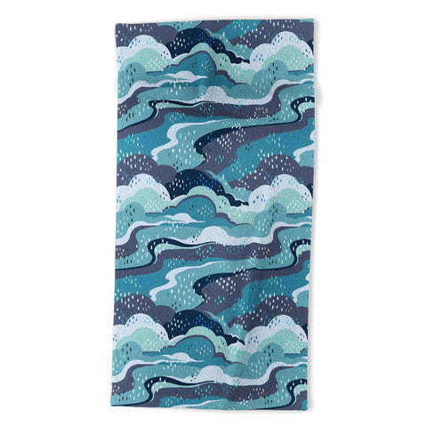 Avenie Land and Sky Ocean Surf Beach Towel
