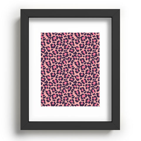 Avenie Leopard Print Coral Pink Recessed Framing Rectangle