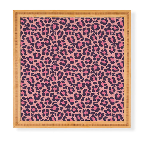 Avenie Leopard Print Coral Pink Framed Wall Art