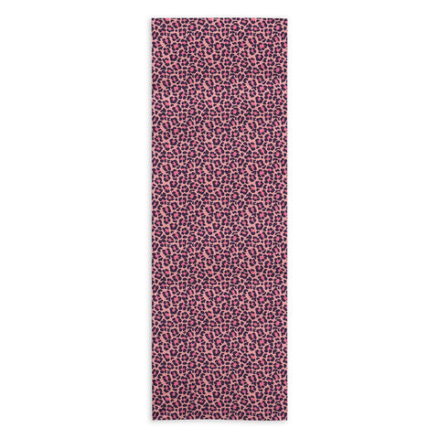 Avenie Leopard Print Coral Pink Yoga Towel