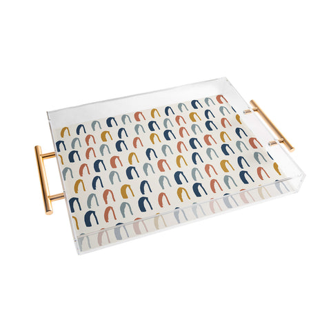 Avenie Little Arches Blue and Yellow Acrylic Tray