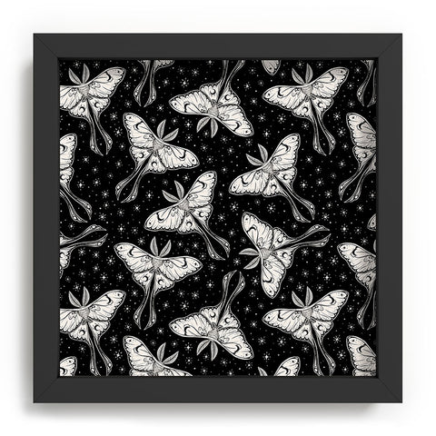 Avenie Luna Moth Black and Cream Recessed Framing Square