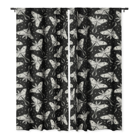 Avenie Luna Moth Black and Cream Blackout Non Repeat