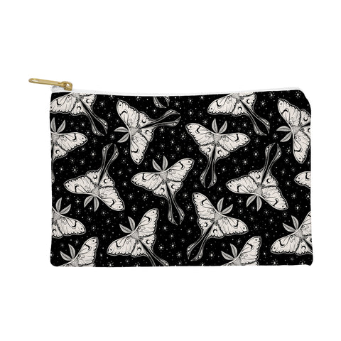 Avenie Luna Moth Black and Cream Pouch
