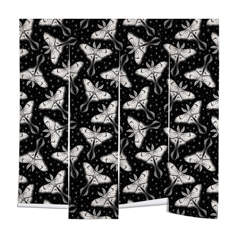 Avenie Luna Moth Black and Cream Wall Mural