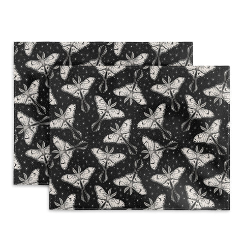 Avenie Luna Moth Black and Cream Placemat