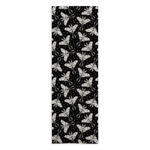 Avenie Luna Moth Black and Cream Yoga Towel