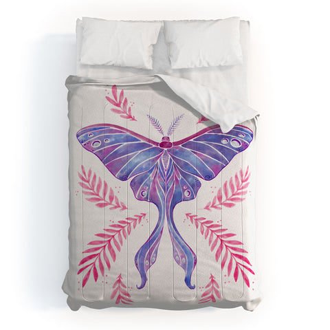 Avenie Luna Moth Blue Violet Comforter