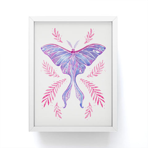 Avenie Luna Moth Blue Violet Framed Mini Art Print