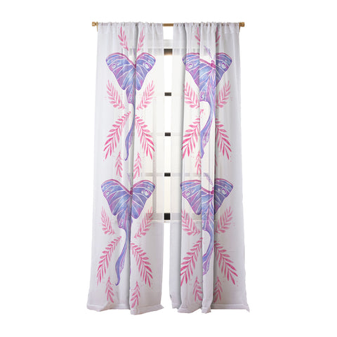 Avenie Luna Moth Blue Violet Sheer Non Repeat