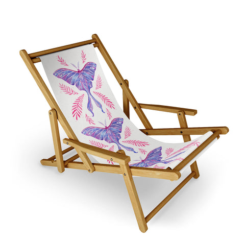 Avenie Luna Moth Blue Violet Sling Chair