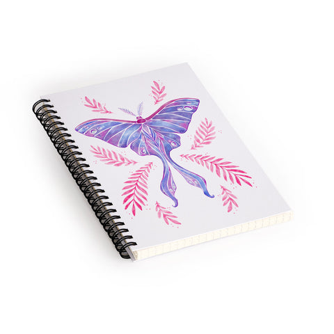 Avenie Luna Moth Blue Violet Spiral Notebook