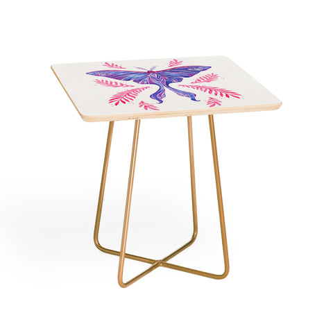 Avenie Luna Moth Blue Violet Side Table