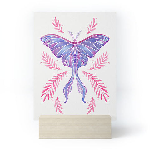 Avenie Luna Moth Blue Violet Mini Art Print