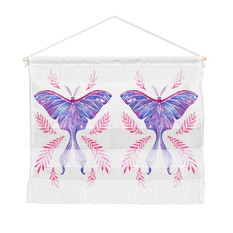 Avenie Luna Moth Blue Violet Wall Hanging Landscape