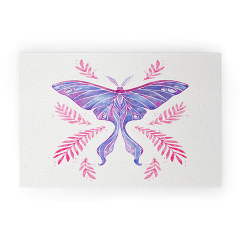 Avenie Luna Moth Blue Violet Welcome Mat