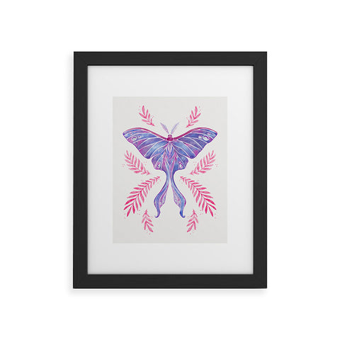 Avenie Luna Moth Blue Violet Framed Art Print