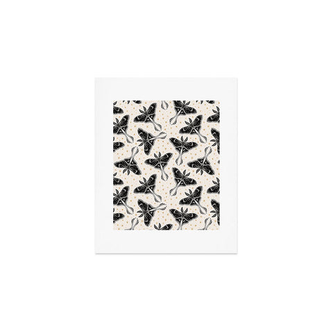 Avenie Luna Moth Cream And Black Art Print