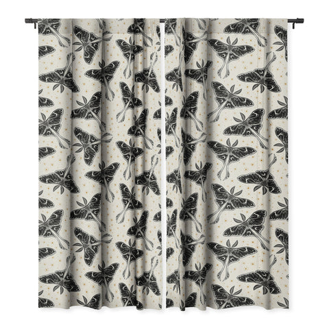 Avenie Luna Moth Cream And Black Blackout Non Repeat