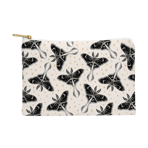 Avenie Luna Moth Cream And Black Pouch