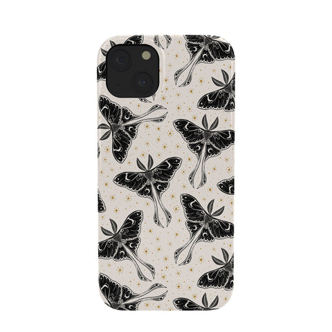 Avenie Luna Moth Cream And Black Phone Case