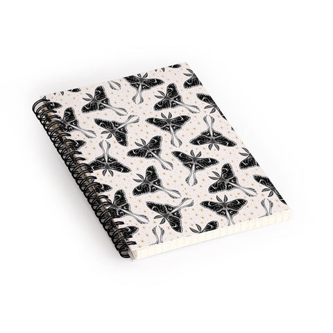 Avenie Luna Moth Cream And Black Spiral Notebook