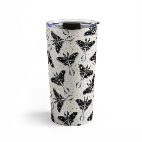 Avenie Luna Moth Cream And Black Travel Mug
