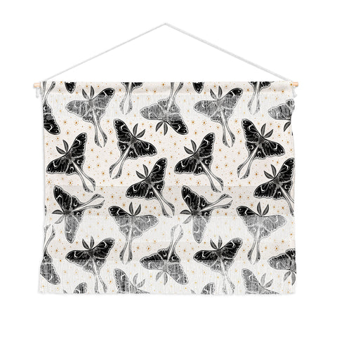 Avenie Luna Moth Cream And Black Wall Hanging Landscape