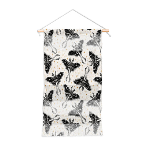 Avenie Luna Moth Cream And Black Wall Hanging Portrait