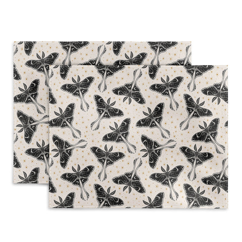 Avenie Luna Moth Cream And Black Placemat