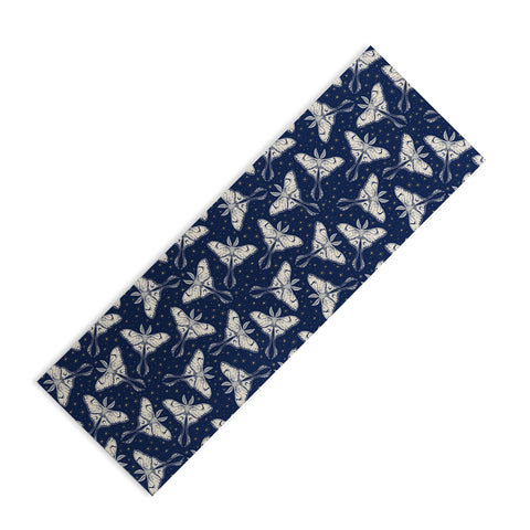 Avenie Luna Moth In Dark Navy Yoga Mat