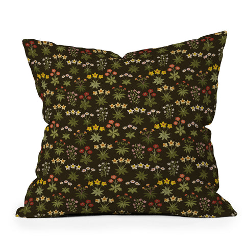 Avenie Magical Menagerie Botanicals Outdoor Throw Pillow
