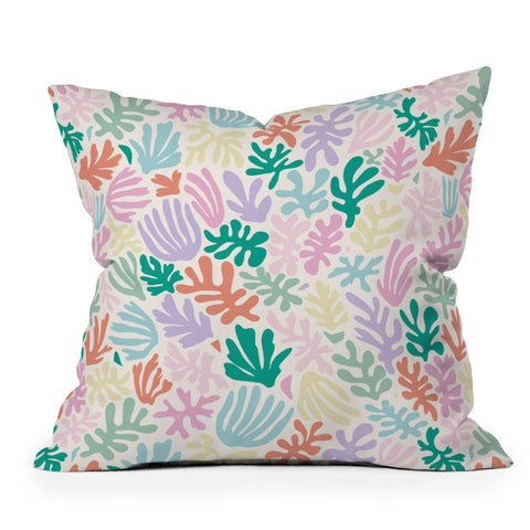 Avenie Matisse Inspired Shapes Pastel Outdoor Throw Pillow