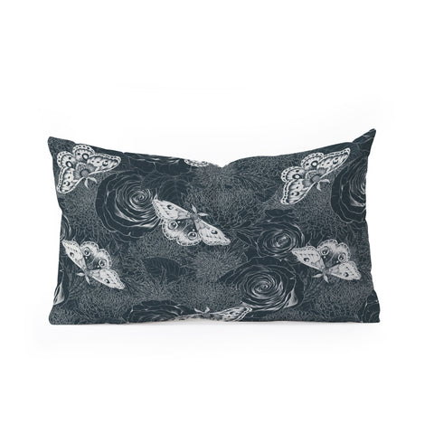 Avenie Midnight Blooms Mineral Dust Oblong Throw Pillow