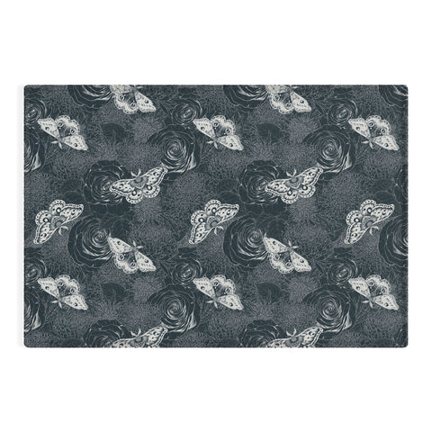 Avenie Midnight Blooms Mineral Dust Outdoor Rug