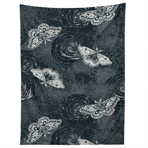Avenie Midnight Blooms Mineral Dust Tapestry