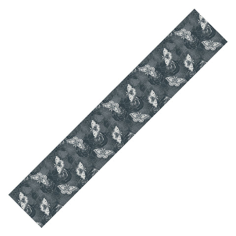 Avenie Midnight Blooms Mineral Dust Table Runner