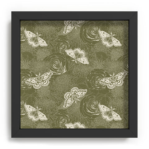 Avenie Midnight Blooms Shaded Lichen Recessed Framing Square