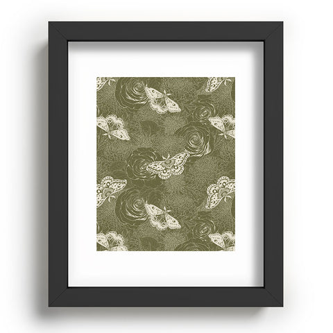 Avenie Midnight Blooms Shaded Lichen Recessed Framing Rectangle