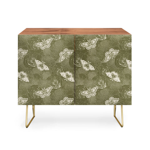 Avenie Midnight Blooms Shaded Lichen Credenza