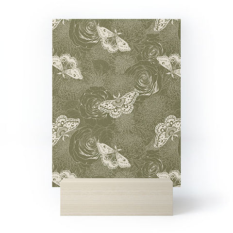 Avenie Midnight Blooms Shaded Lichen Mini Art Print