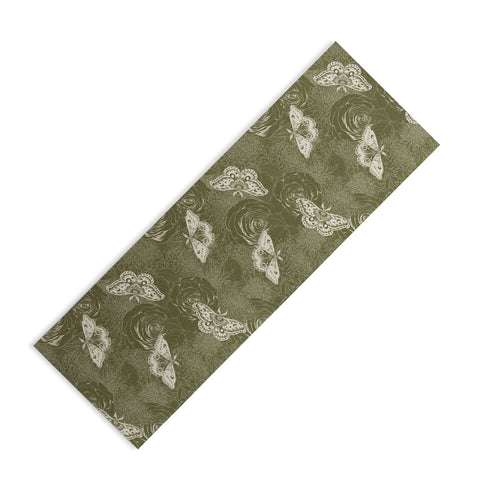 Avenie Midnight Blooms Shaded Lichen Yoga Mat