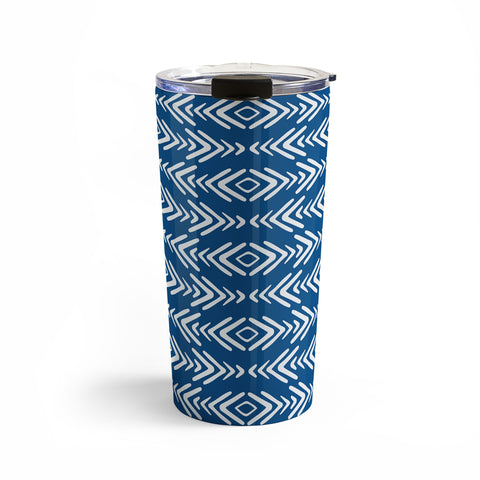 Avenie Minimal Boho Pattern Navy Travel Mug