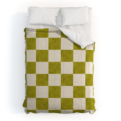 Avenie Modern Craft Chartreuse Checks Comforter