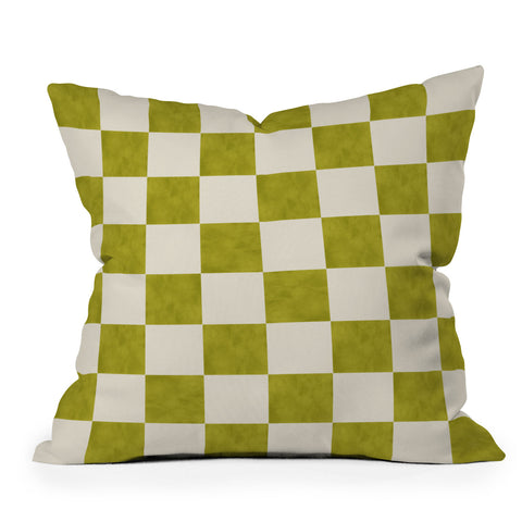 Avenie Modern Craft Chartreuse Checks Throw Pillow