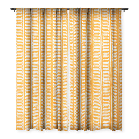 Avenie Modern Craft Greek Key I Sheer Window Curtain