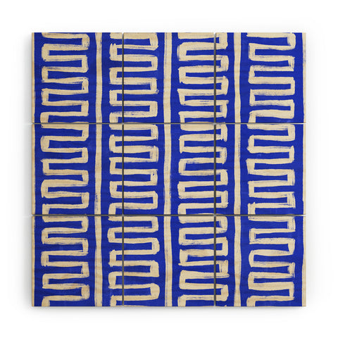 Avenie Modern Craft Greek Key Wood Wall Mural