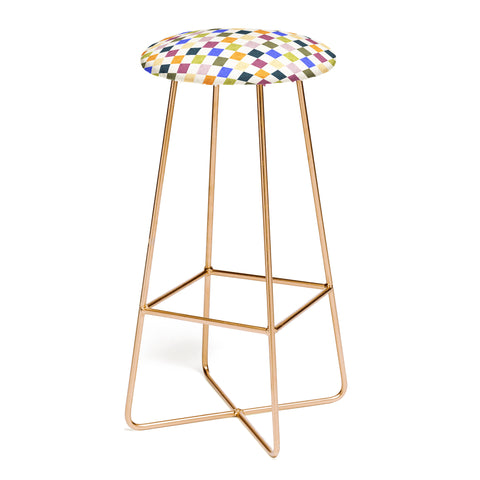 Avenie Modern Craft Harlequin Check Bar Stool