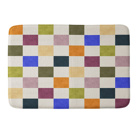 Avenie Modern Craft Harlequin Check Memory Foam Bath Mat